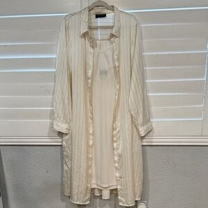Lane Bryant Ivory and Black Patterned Dress